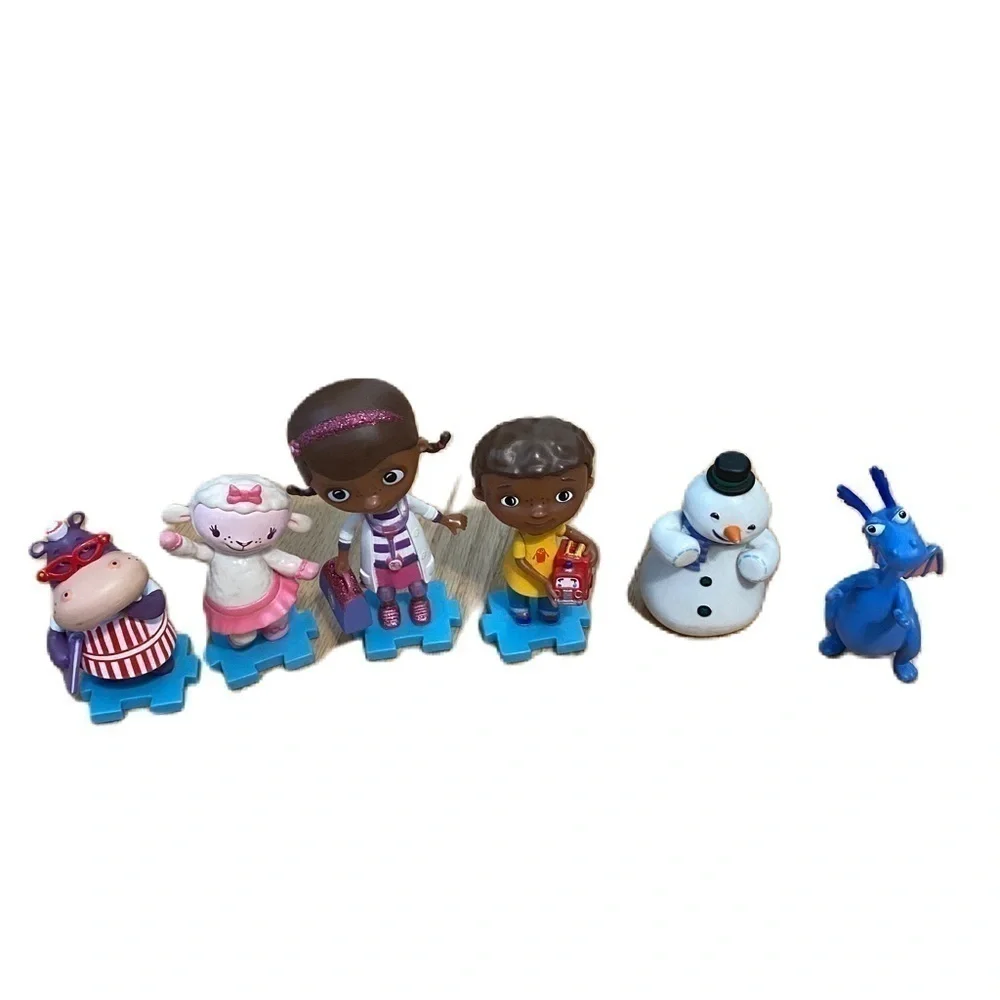 Disney Doc Mcstuffins Action Figure Toy Set Hallie Stuffy Donny Lambie Chilly